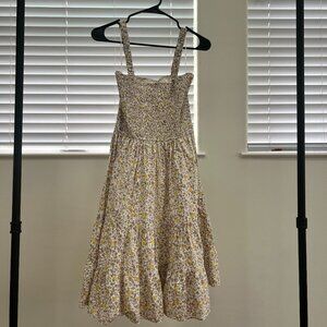 Calista Floral Yellow Tiered Dress